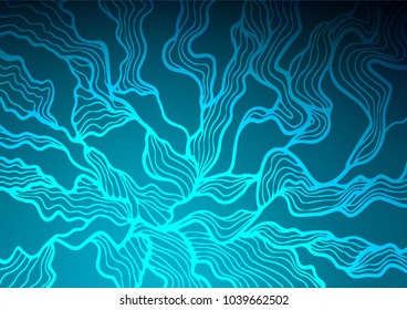 Dark BLUE vector natural abstract texture. Doodles on blurred abstract background with gradient. The completely new template can be used for your brand book.
