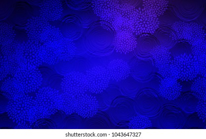 Dark BLUE vector natural abstract design. Creative illustration in blurred style with flowers. The best blurred design for your business.
