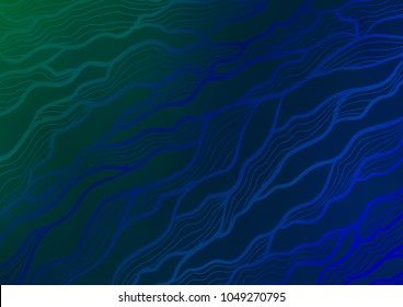Dark BLUE vector natural abstract template. Decorative shining illustration with doodles on abstract template. The pattern can be used for heads of websites and designs.