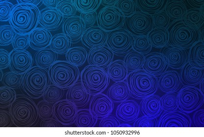 Dark BLUE vector natural abstract design. Roses on elegant natural pattern with gradient. A completely new design for your business.