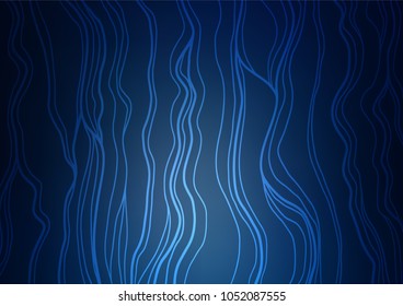Dark BLUE vector natural abstract background. Shining colored illustration with doodles in Zen tangle style. The completely new template can be used for your brand book.
