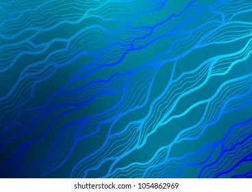 Dark BLUE vector natural abstract template. An elegant bright illustration with lines in Natural style. The pattern can be used for wallpapers and coloring books.