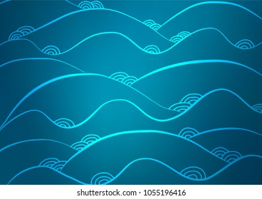 Dark BLUE vector natural abstract template. Brand-new colored illustration in blurry style with doodles. A new texture for your design.