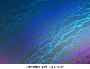 Dark BLUE vector natural abstract background. Colorful abstract illustration with lines in Asian style. The elegant pattern can be used as a part of a brand book.