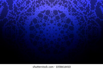 Dark BLUE vector natural abstract design. Childish elegant natural pattern with gradient. Hand painted design for web, leaflet, textile.