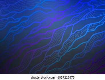 Dark BLUE vector natural abstract pattern. Geometric doodle illustration in Origami style with gradient. Hand painted design for web, leaflet, textile.
