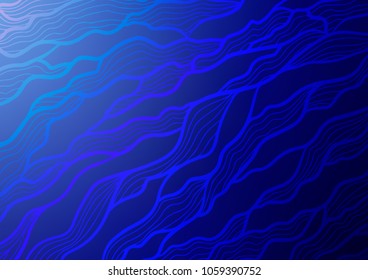 Dark BLUE vector natural abstract texture. An elegant bright illustration with lines in Natural style. Brand-new style for your business design.