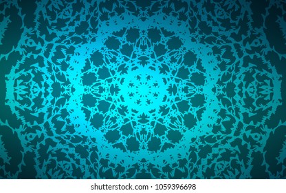 Dark BLUE vector natural abstract design. Doodles created by child on blurred abstract background with gradient. The pattern can be used for wallpapers and coloring books.