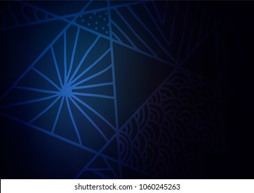 Dark BLUE vector natural abstract pattern. Brand-new colored illustration in blurry style with doodles. The template can be used as a background for cell phones.