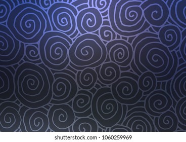 Dark BLUE vector natural abstract template. Glitter abstract illustration with doodles and Zen tangles. The elegant pattern can be used as a part of a brand book.