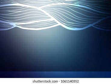 Dark BLUE vector natural abstract pattern. Doodles on blurred abstract background with gradient. The pattern can be used for heads of websites and designs.