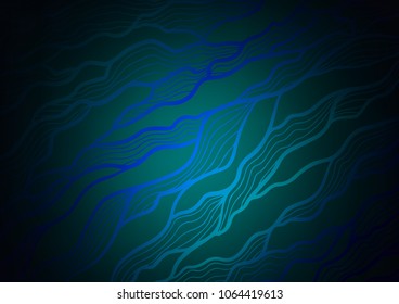 Dark BLUE vector natural abstract template. An elegant bright illustration with lines in Natural style. A completely new design for your business.