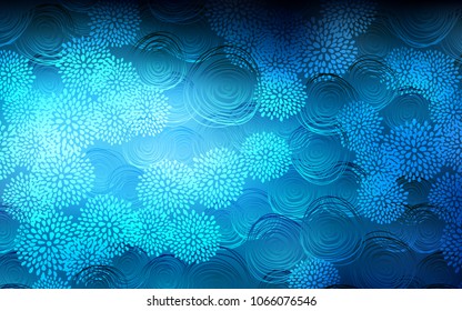 Dark BLUE vector natural abstract design. flowers on elegant natural pattern with gradient. Brand-new style for your business design.