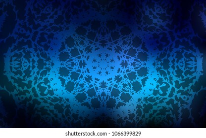 Dark BLUE vector natural abstract design. Modern geometrical abstract illustration with doodles drawn by child. The best blurred design for your business.