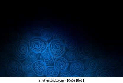 Dark BLUE vector natural abstract template. Roses on blurred abstract background with gradient. Hand painted design for web, leaflet, textile.