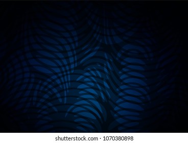 Dark BLUE vector natural abstract template. Doodles on blurred abstract background with gradient. The pattern can be used for coloring books and pages for kids.
