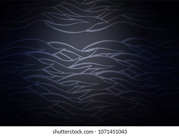 Dark BLUE vector natural abstract texture. Colorful abstract illustration with lines in Asian style. The doodle design can be used for your web site.
