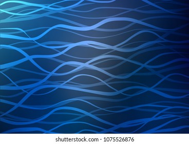 Dark BLUE vector natural abstract background. Brand-new colored illustration in blurry style with doodles. A completely new design for your business.