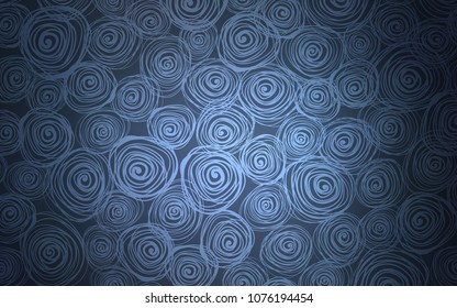 Dark BLUE vector natural abstract design. Doodle illustration of roses in Origami style with gradient. A new texture for your design.