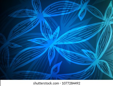 Dark BLUE vector natural abstract texture. Modern geometrical abstract illustration with doodles. The elegant pattern can be used as a part of a brand book.