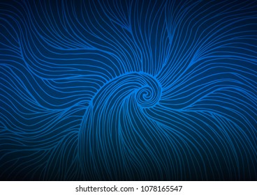 Dark BLUE vector natural abstract background. An elegant bright illustration with lines in Natural style. The pattern can be used for coloring books and pages for kids.