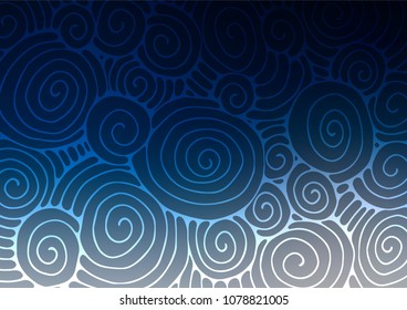 Dark BLUE vector natural abstract texture. Brand-new colored illustration in blurry style with doodles. Brand-new style for your business design.