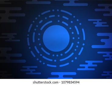 Dark BLUE vector natural abstract template. Colorful abstract illustration with lines in Asian style. A new texture for your design.