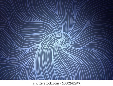 Dark BLUE vector natural abstract texture. Glitter abstract illustration with doodles and Zen tangles. Brand-new design for your business.