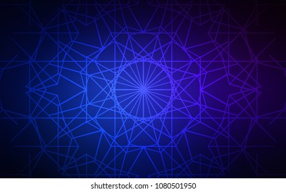Dark BLUE vector natural abstract background. Colorful abstract illustration with lines drawn by child in Asian style. A new texture for your design.