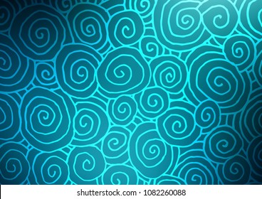 Dark BLUE vector natural abstract pattern. Geometric doodle illustration in Origami style with gradient. Hand painted design for web, leaflet, textile.