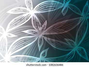 Dark BLUE vector natural abstract pattern. Colorful abstract illustration with lines in Asian style. A completely new template for your business design.
