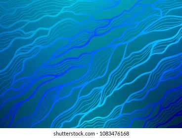 Dark BLUE vector natural abstract template. A vague abstract illustration with doodles in Indian style. The pattern can be used for heads of websites and designs.