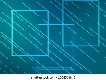 Dark BLUE vector natural abstract template. Geometric doodle illustration in Origami style with gradient. A completely new template for your business design.