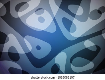 Dark BLUE vector natural abstract background. Decorative shining illustration with doodles on abstract template. The pattern can be used for wallpapers and coloring books.