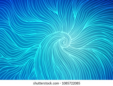 Dark BLUE vector natural abstract background. Shining colored illustration with doodles in Zen tangle style. The doodle design can be used for your web site.