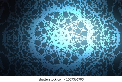 Dark BLUE vector natural abstract template. Brand-new colored illustration in blurry style with doodles drawn by child. Brand-new design for your business.