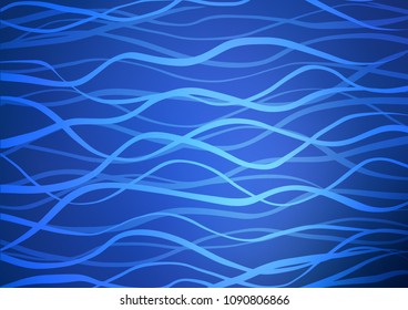 Dark BLUE vector natural abstract background. Colorful abstract illustration with lines in Asian style. A new texture for your design.