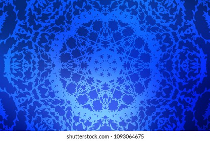 Dark BLUE vector natural abstract background. Doodle illustration made by child in Origami style with gradient. Hand painted design for web, wrapping, wallpaper.