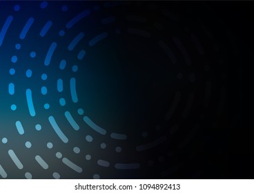 Dark BLUE vector natural abstract template. Doodles on blurred abstract background with gradient. The template can be used as a background for cell phones.