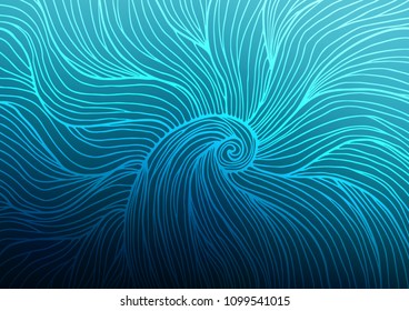 Dark BLUE vector natural abstract pattern. Creative illustration in blurred style with doodles and Zen tangles. A new texture for your design.