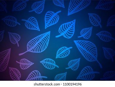 Dark BLUE vector natural abstract pattern. Shining colored illustration with doodles in Zen tangle style. Hand painted design for web, leaflet, textile.