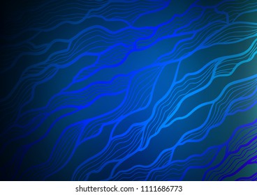 Dark BLUE vector natural abstract template. Decorative shining illustration with doodles on abstract template. The pattern can be used for wallpapers and coloring books.