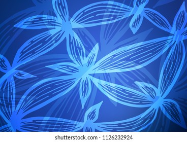 Dark BLUE vector natural abstract background. A completely new color illustration in doodle style. The template can be used as a background for cell phones.