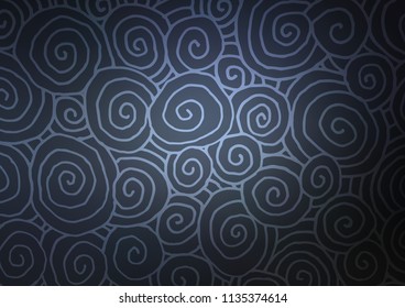 Dark BLUE vector natural abstract template. Modern geometrical abstract illustration with doodles. The doodle design can be used for your web site.