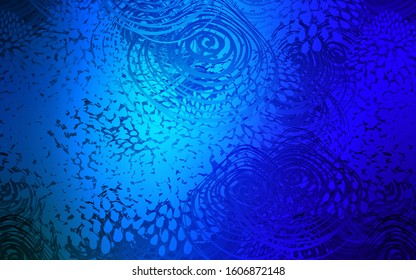 Dark BLUE vector natural abstract pattern. Glitter abstract illustration with doodles and flowers. A new texture for your design.