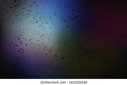 Dark BLUE vector natural abstract template. Glitter abstract illustration with doodles and roses. The pattern can be used for coloring books and pages for kids.