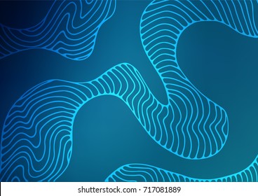 Dark BLUE vector natural abstract pattern. Sketchy hand drawn doodles on blurred background. The pattern can be used for coloring books and pages for kids.