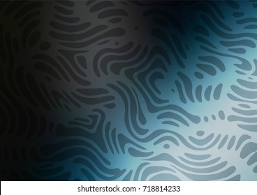 Dark BLUE vector natural abstract pattern. Colorful illustration in abstract style with doodles. The best blurred design for your business.