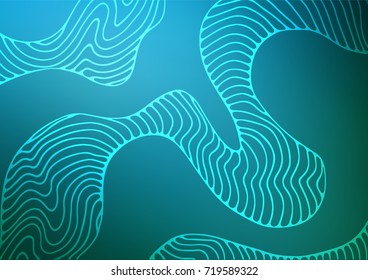 Dark BLUE vector natural abstract texture. Shining colored illustration with doodles in Arabic style. The pattern can be used for coloring books and pages for kids.