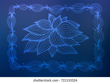 Dark BLUE vector natural abstract template. Colorful illustration in abstract style with doodles and Zen tangles. The completely new template can be used for your brand book.